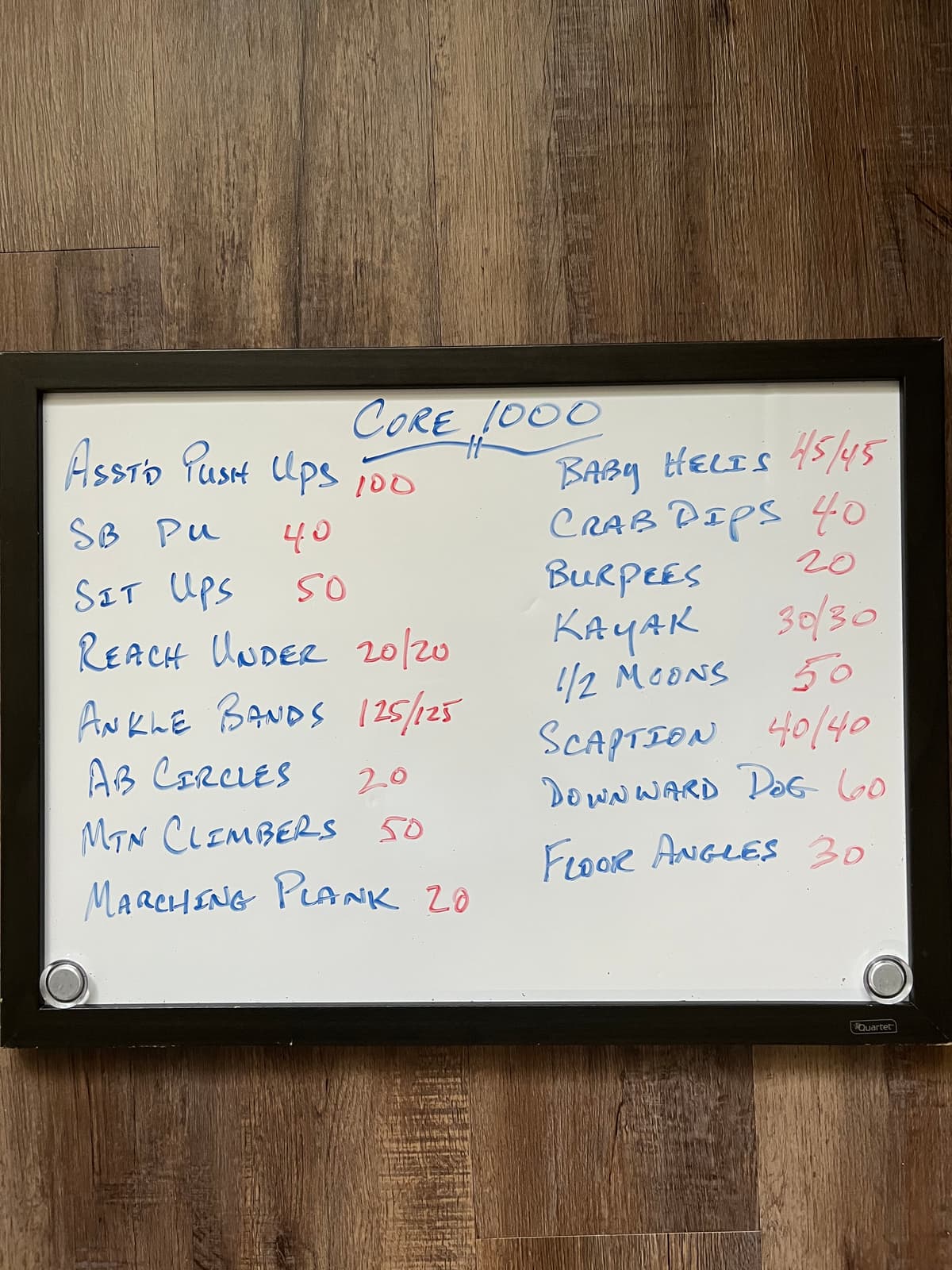 Workout that involves 1000 reps on the core