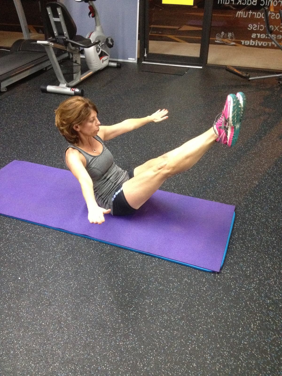 Susan exhibiting core strength