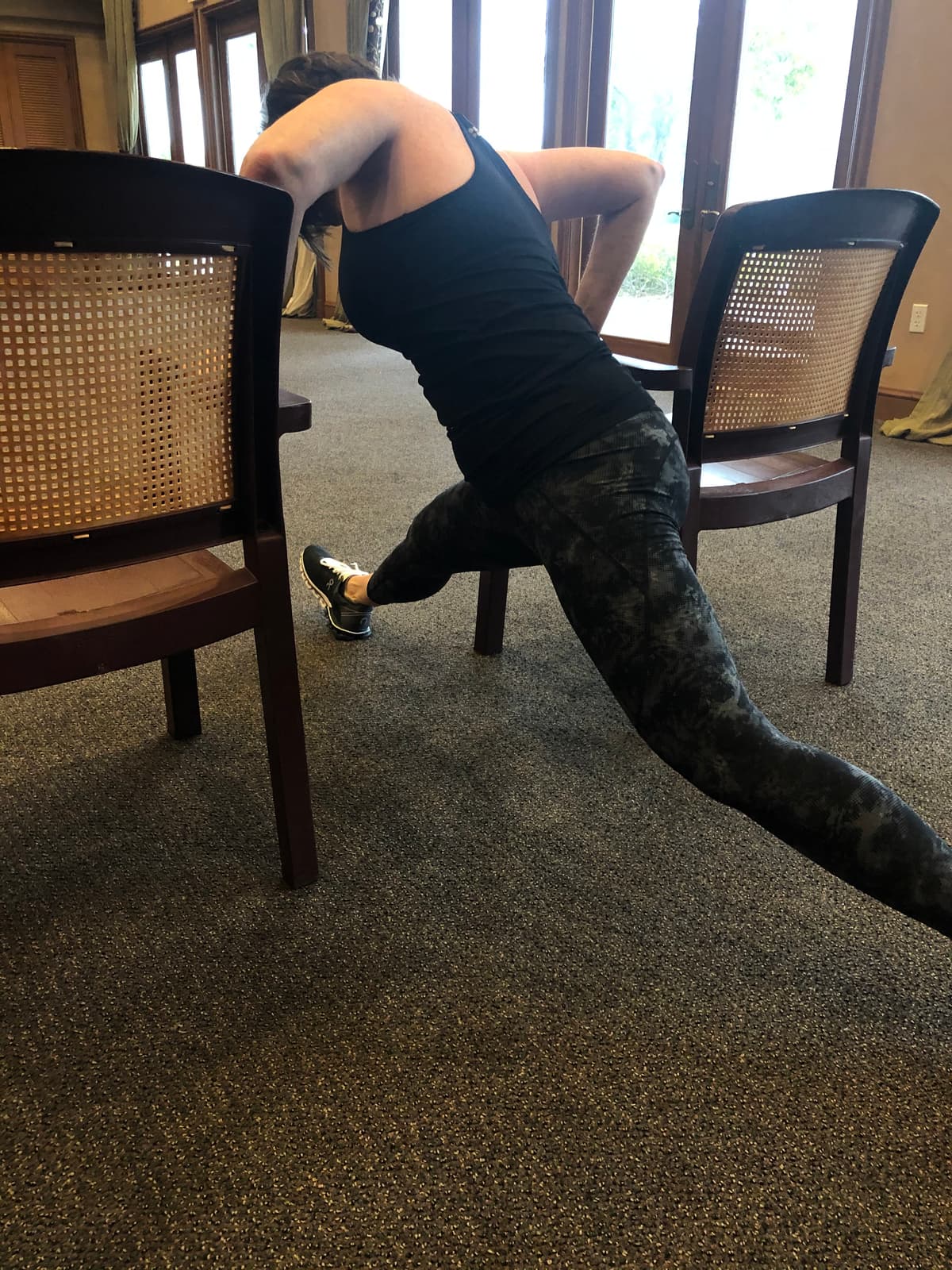 Working on her split